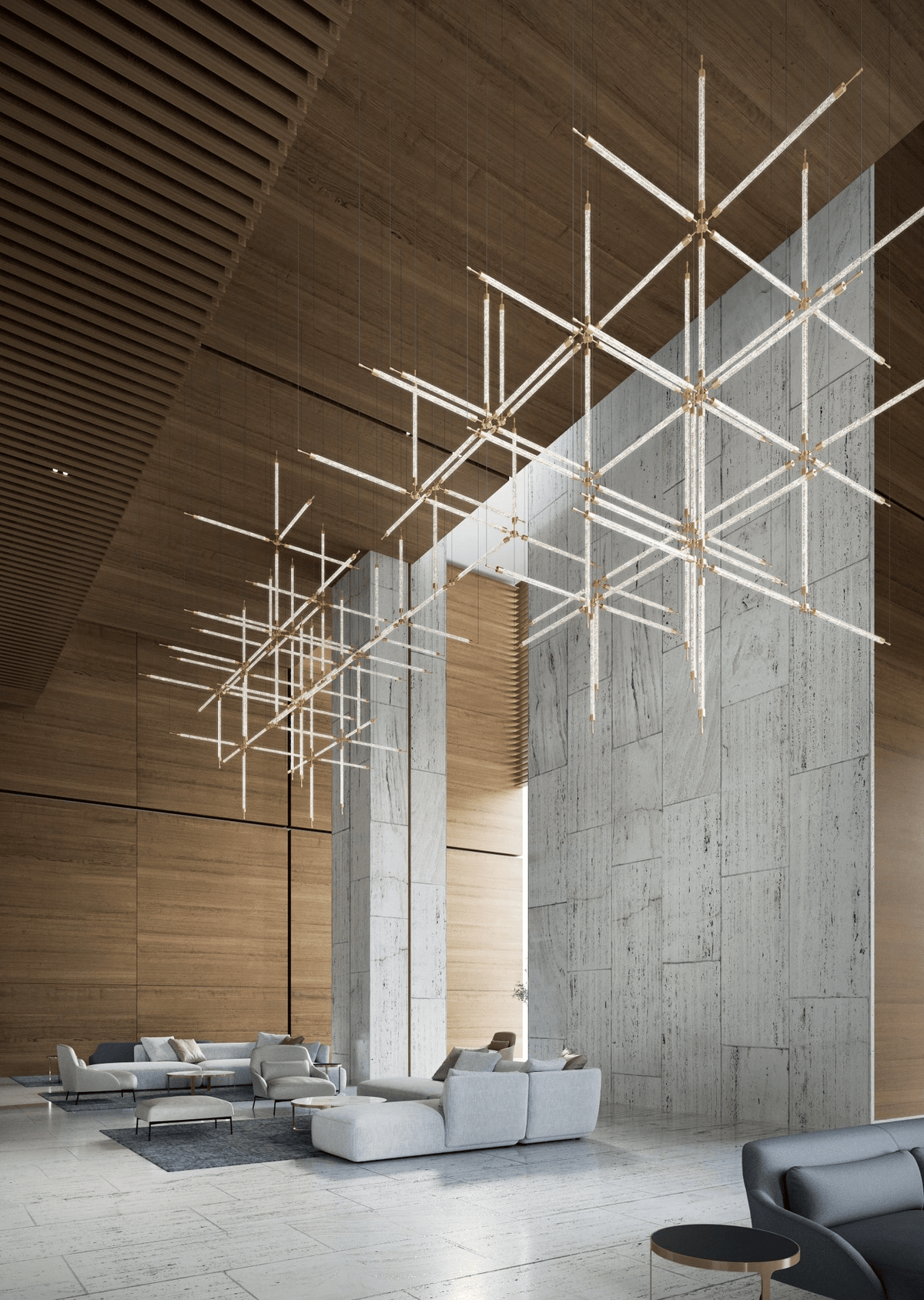 CrystalGrid arkitektonisk matrix, specialtilpasset lysekrone