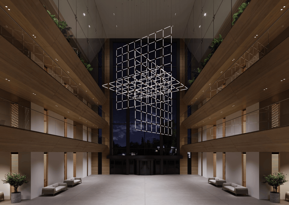 CrystalGrid arkitektonisk matrix, specialtilpasset lysekrone