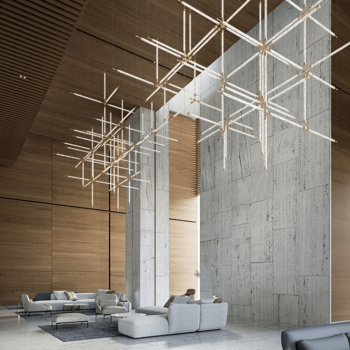 CrystalGrid arkitektonisk matrix, specialtilpasset lysekrone