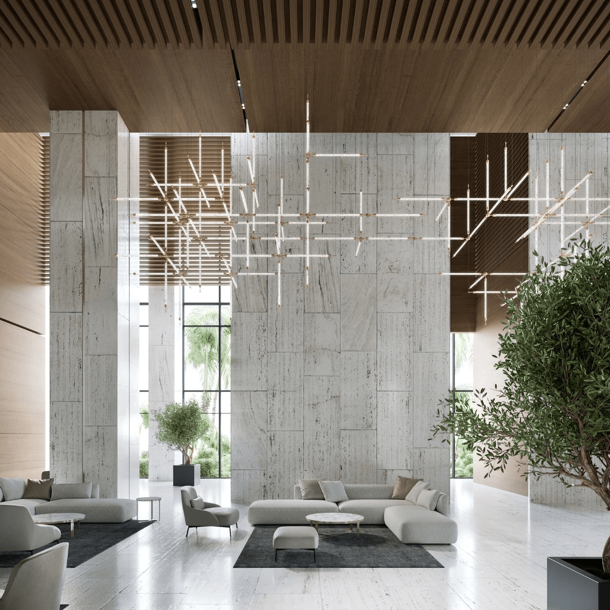 CrystalGrid arkitektonisk matrix, specialtilpasset lysekrone