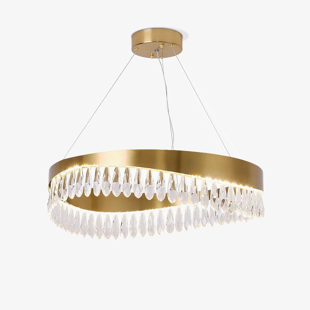 Cana fágaður kristalshringur með LED, loftljós