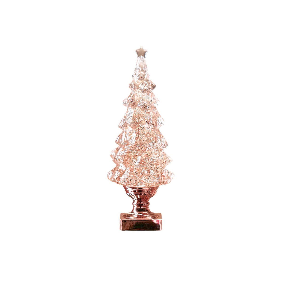 Juletræsbordlampe i krystal (indbygget batteri)