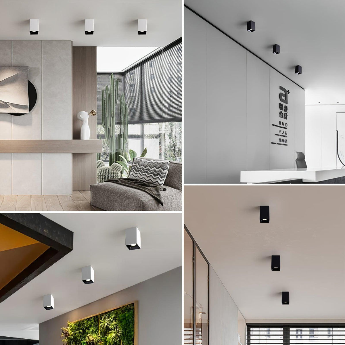 Orelaniella sort kubisk, firkantet loftlampe med spotlight