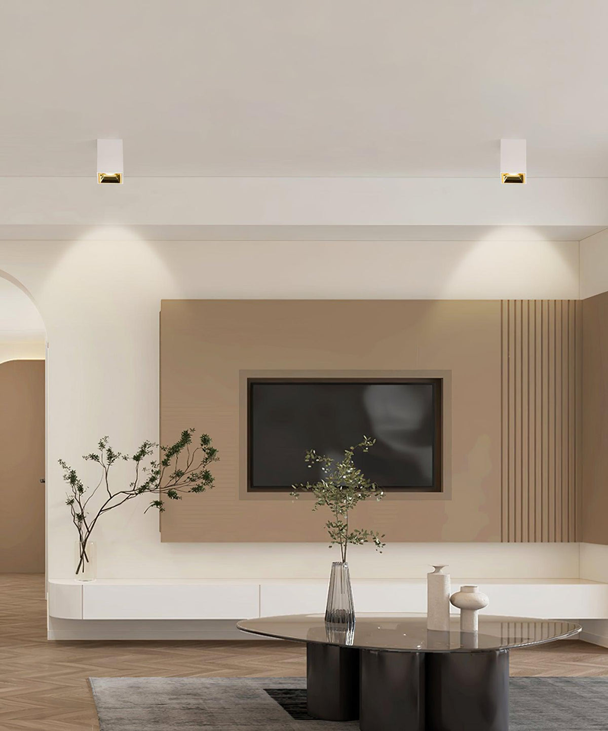 Orelaniella taklampa i kubisk svart fyrkantig spotlight-design