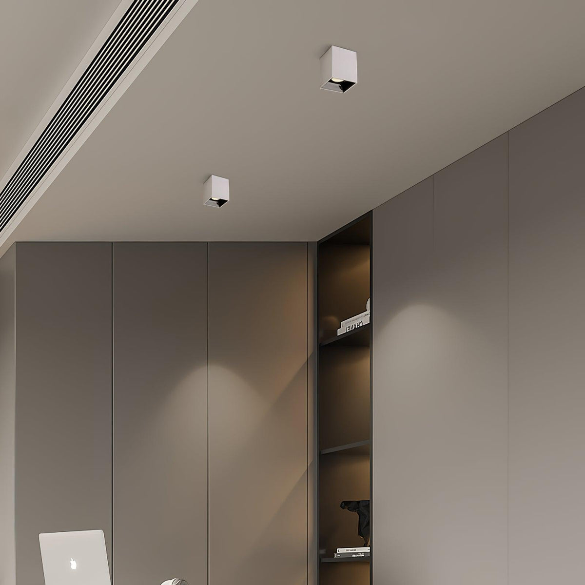 Orelaniella sort kubisk, firkantet loftlampe med spotlight
