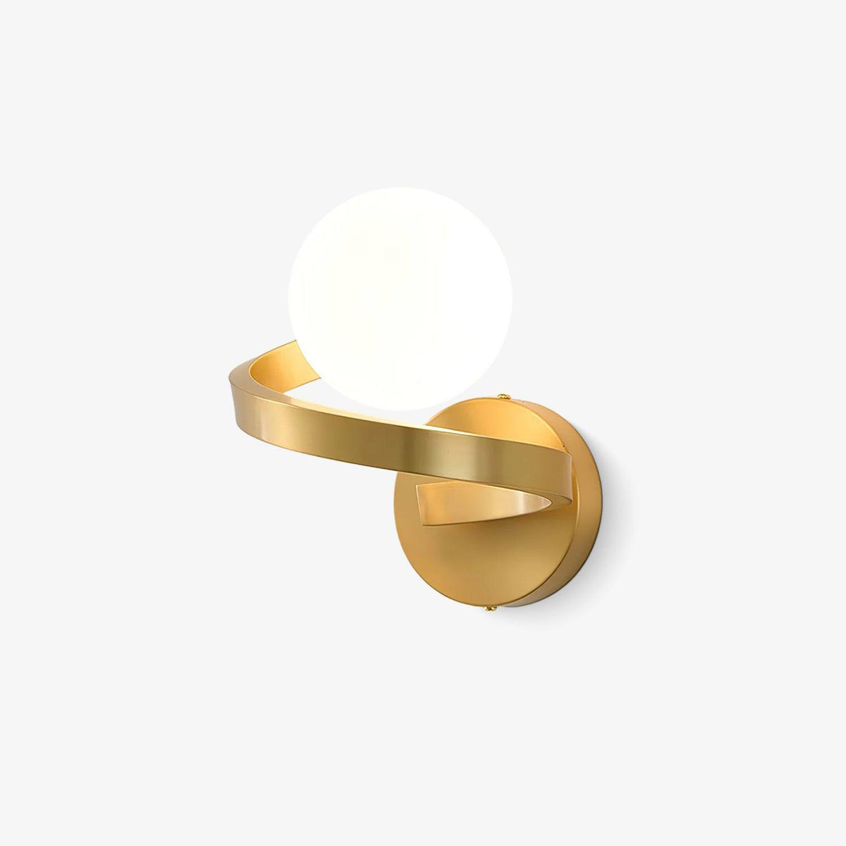 Candeeiro de parede Yvian moderno minimalista curvo, em latão e vidro