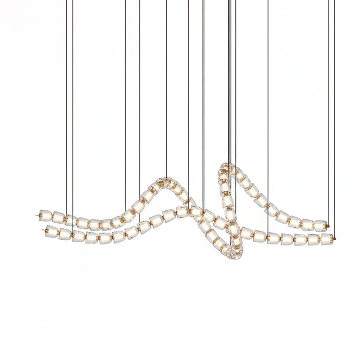Candeeiro de teto de cristal dourado Nexus