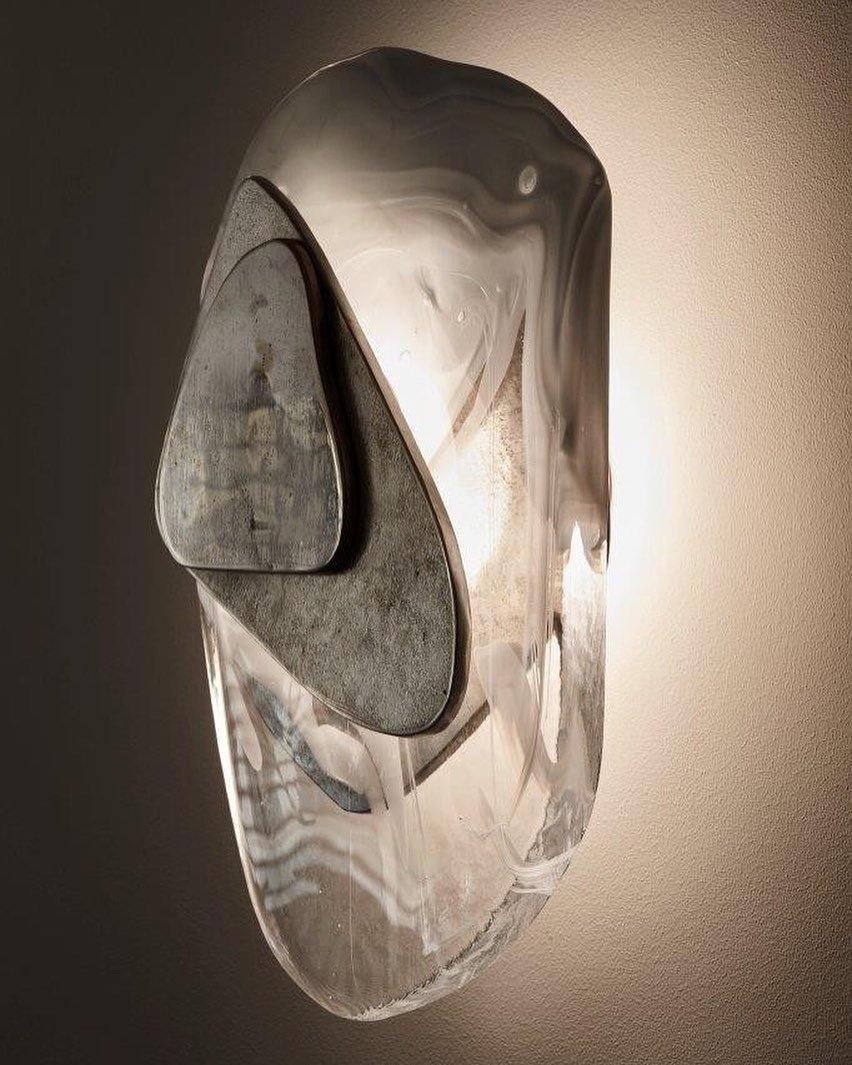 Gana exklusiv nordisk konstnärlig vägglampa i glas