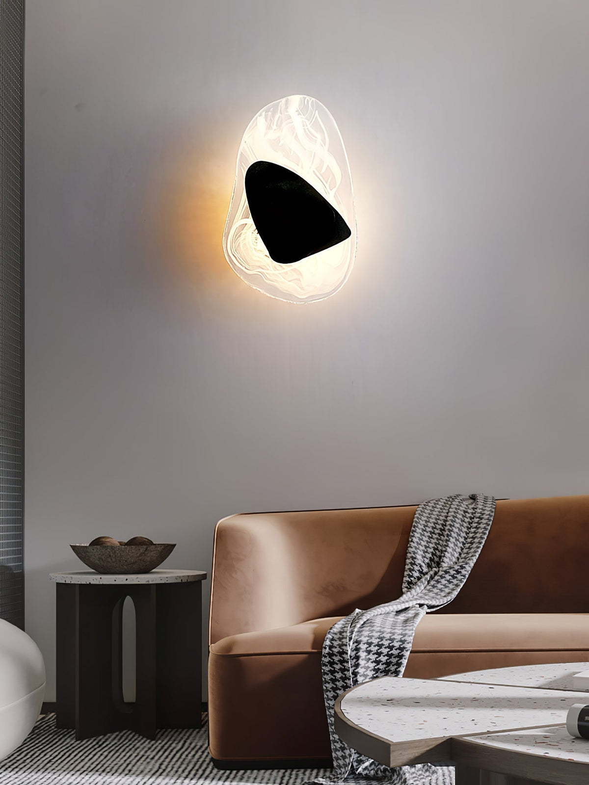 Gana exklusiv nordisk konstnärlig vägglampa i glas