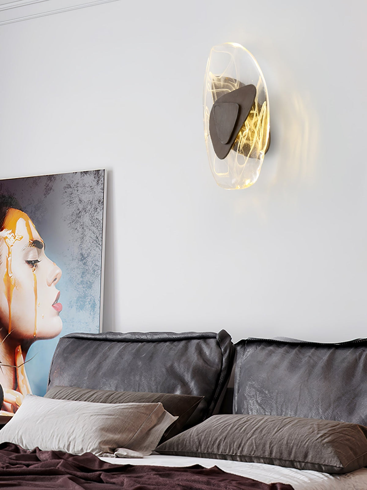 Gana exklusiv nordisk konstnärlig vägglampa i glas