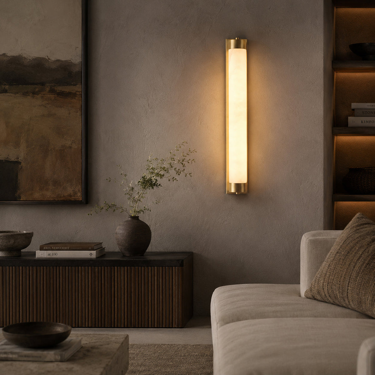 Alvion vägglampa i alabaster