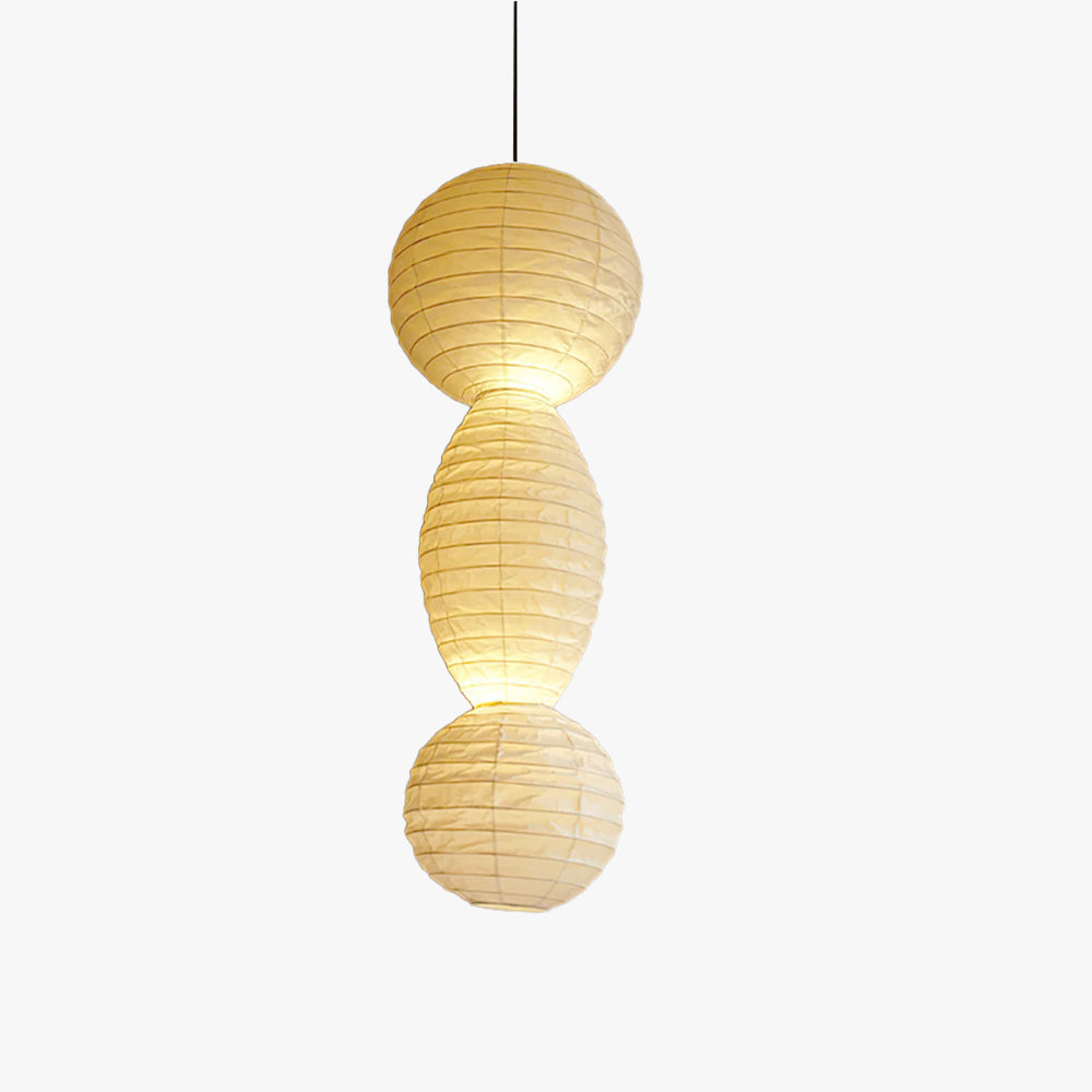Candeeiro suspenso Nami em papel, estilo lanterna japonesa wabi-sabi