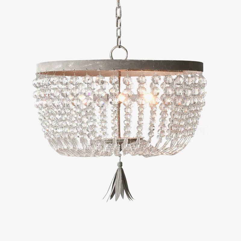 Farlan loftlampe med luksuriøse guirlander af krystalperler