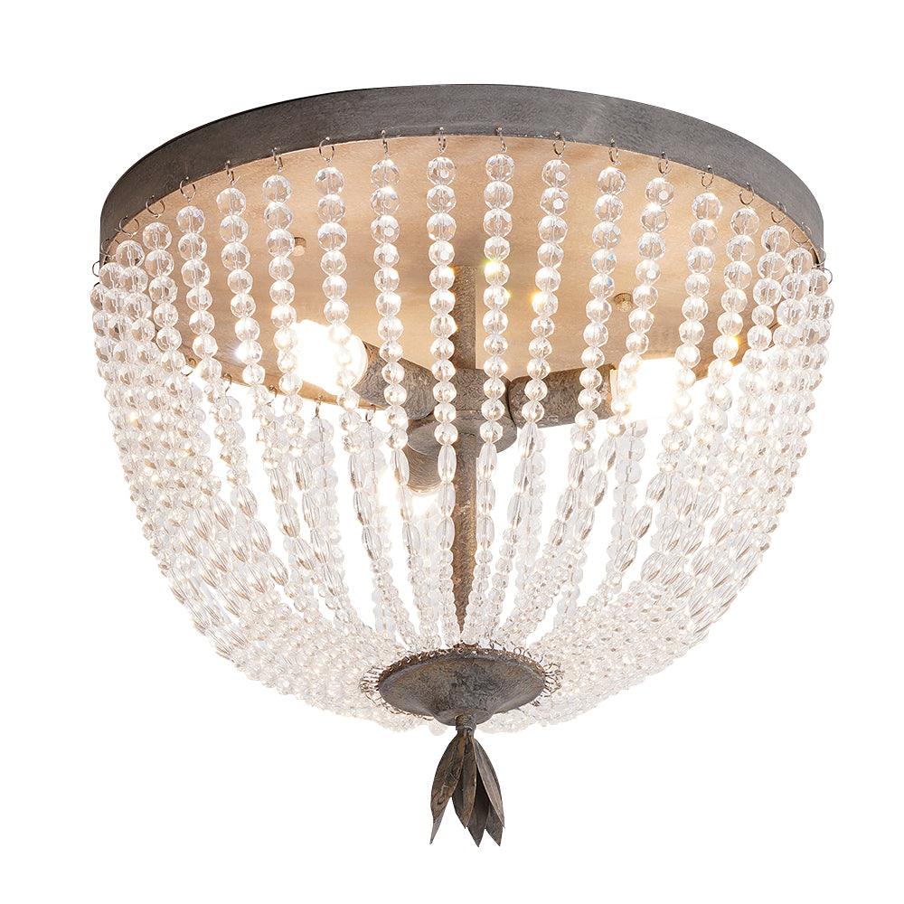 Farlan loftlampe med luksuriøse guirlander af krystalperler