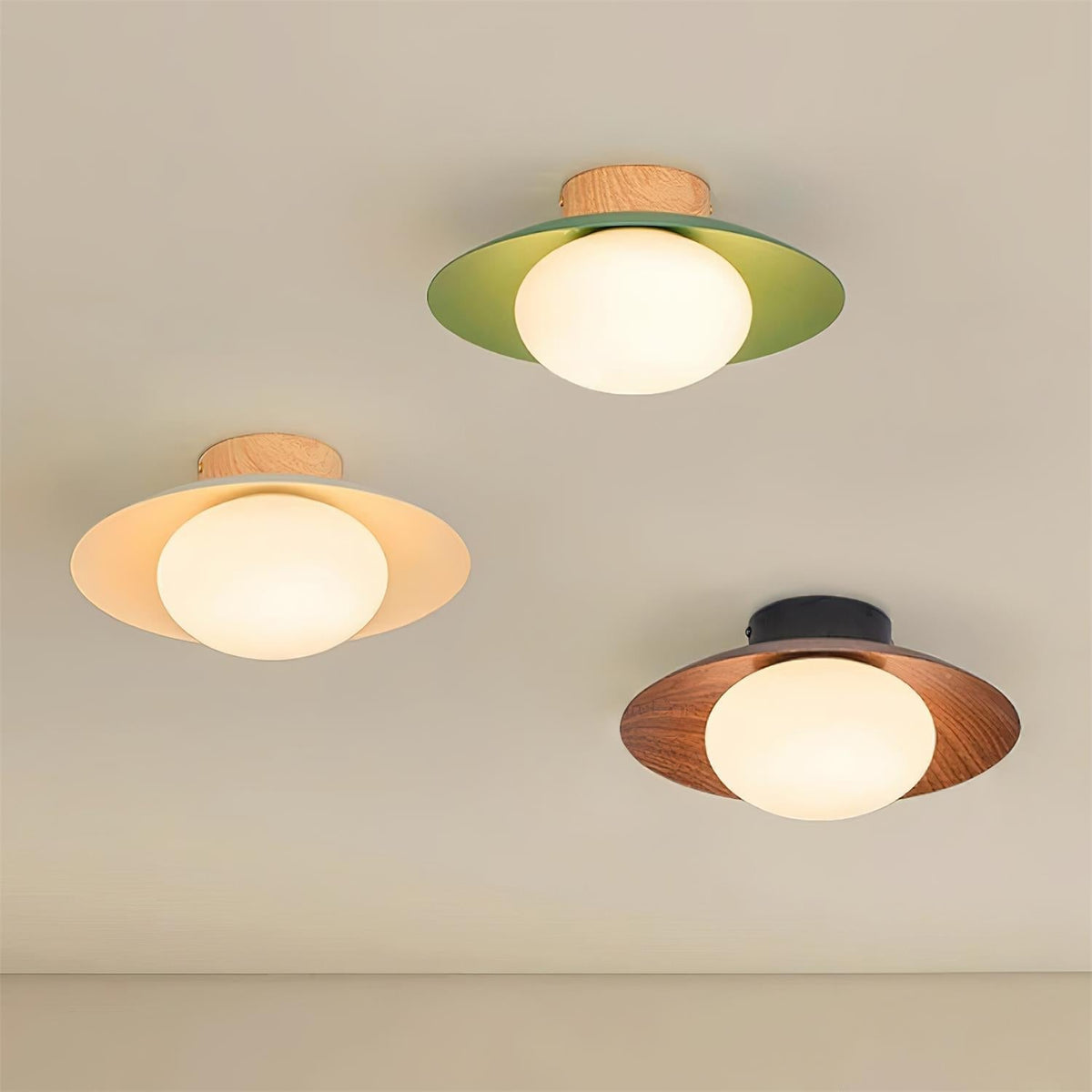 Verdora grøn loftslampe til plan montering