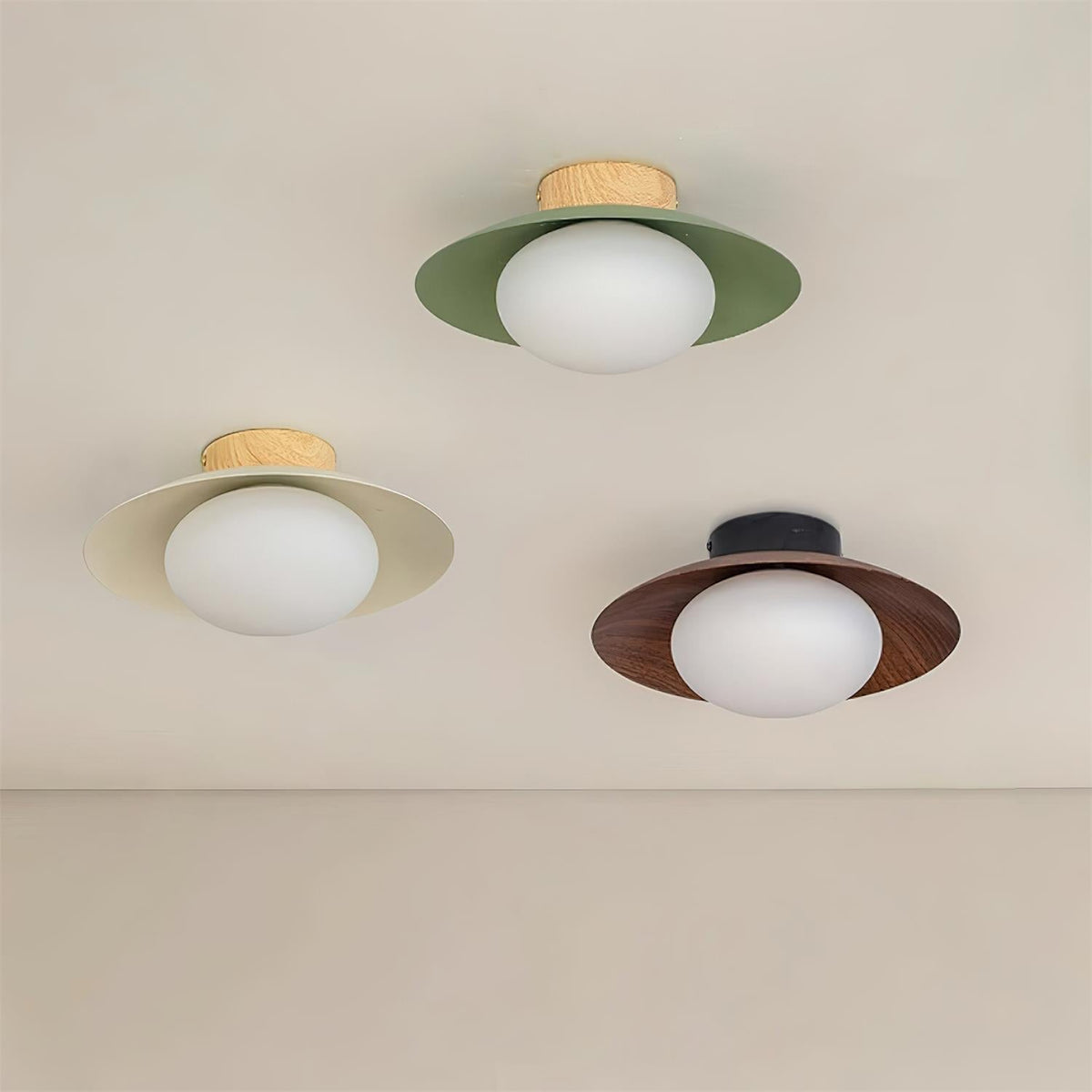 Verdora grøn loftslampe til plan montering