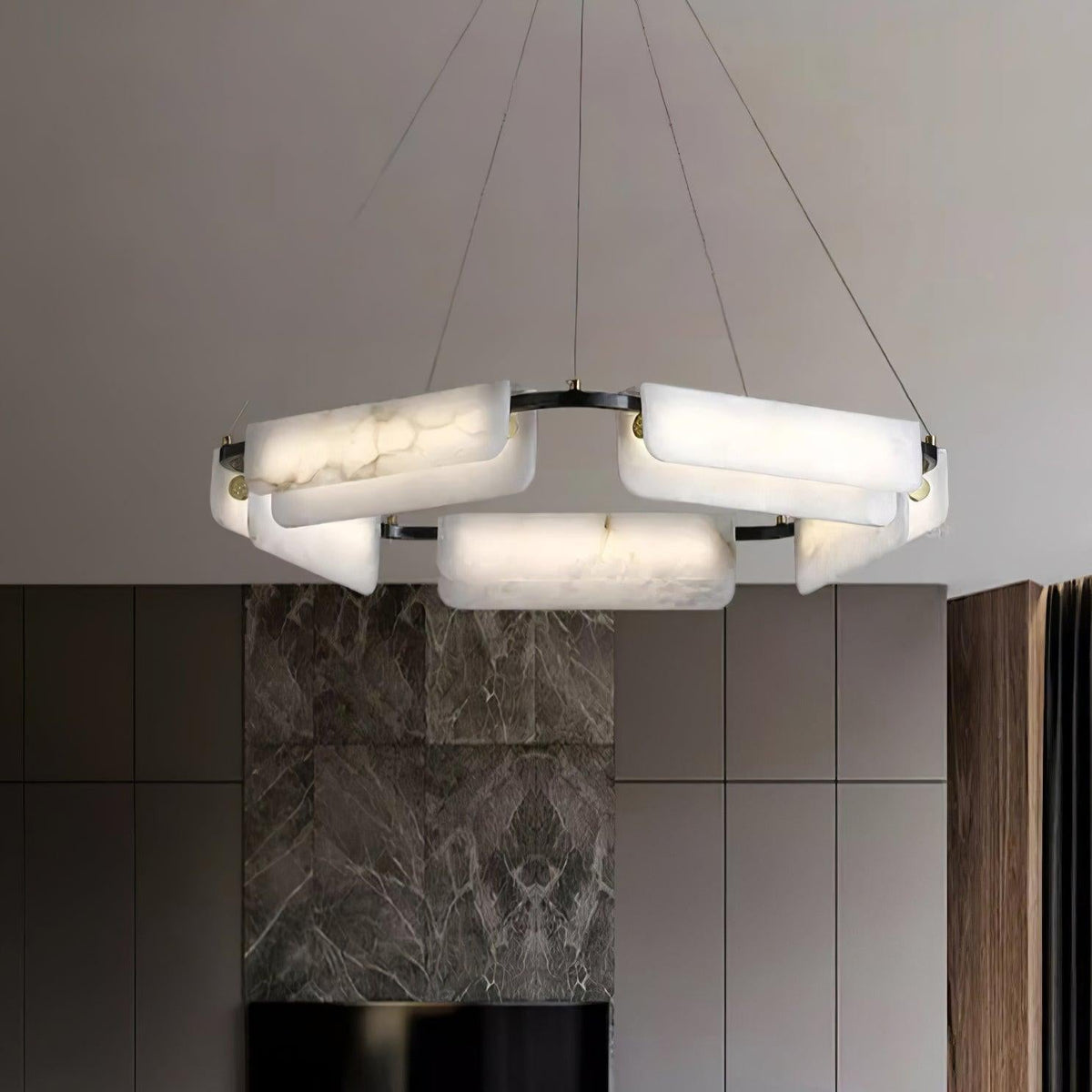 Circona pendellampe i alabast