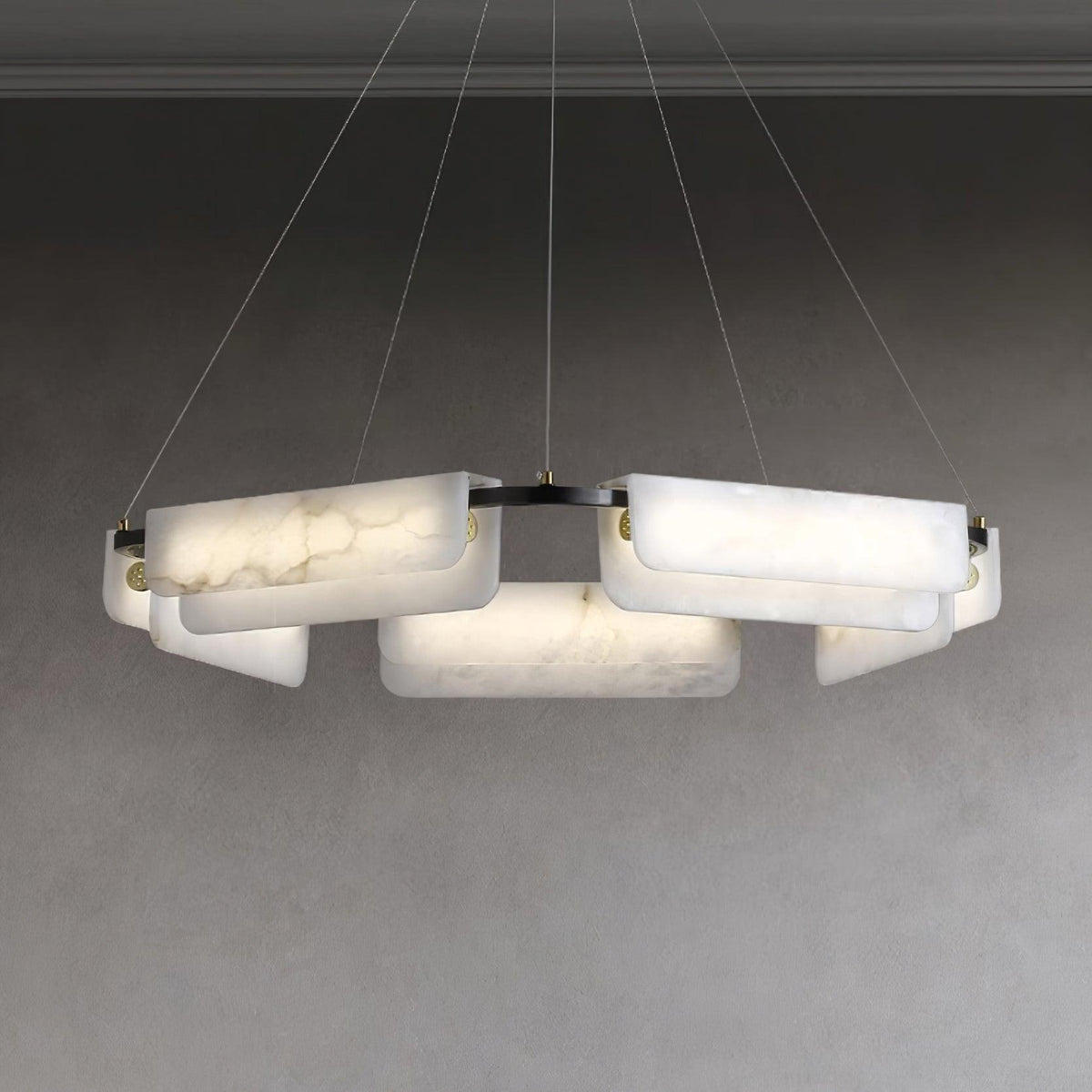 Circona pendellampe i alabast