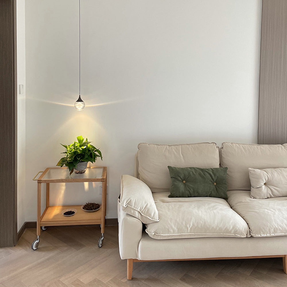 Candeeiro suspenso minimalista Aria, em metal com forma de lua, preto