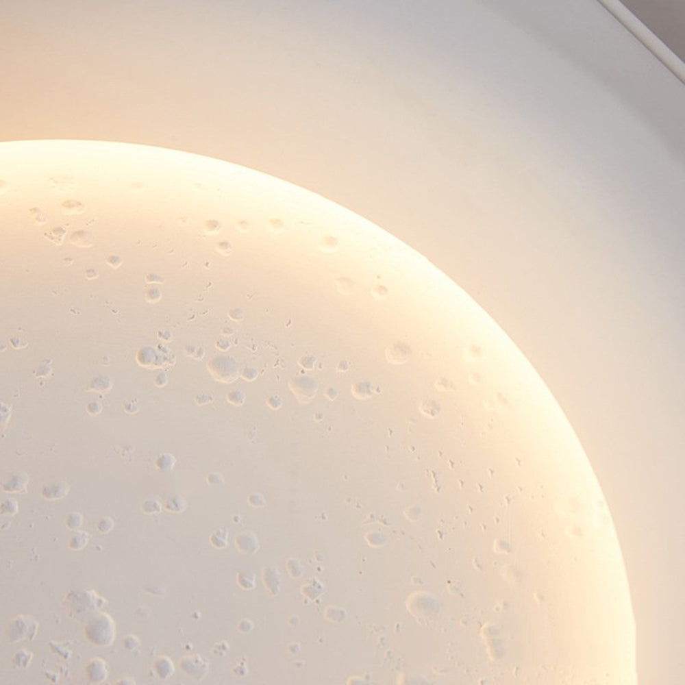 Candeeiro de parede decorativo Aria, em metal/gesso com forma de lua, branco