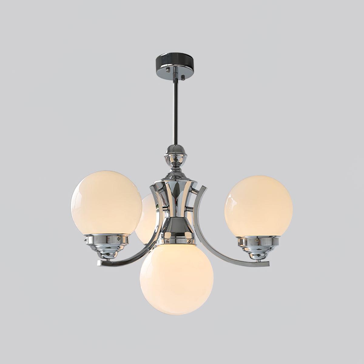 Candeeiro de teto Dusk Globe cromado moderno de 5 lâmpadas