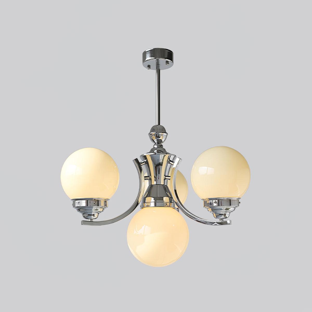 Candeeiro de teto Dusk Globe cromado moderno de 5 lâmpadas