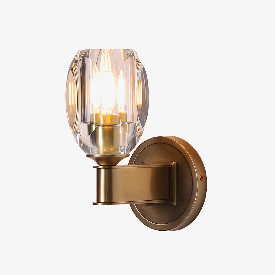 Tostor vägglampa i exklusivt nordiskt konstglas med diamantformad kristall