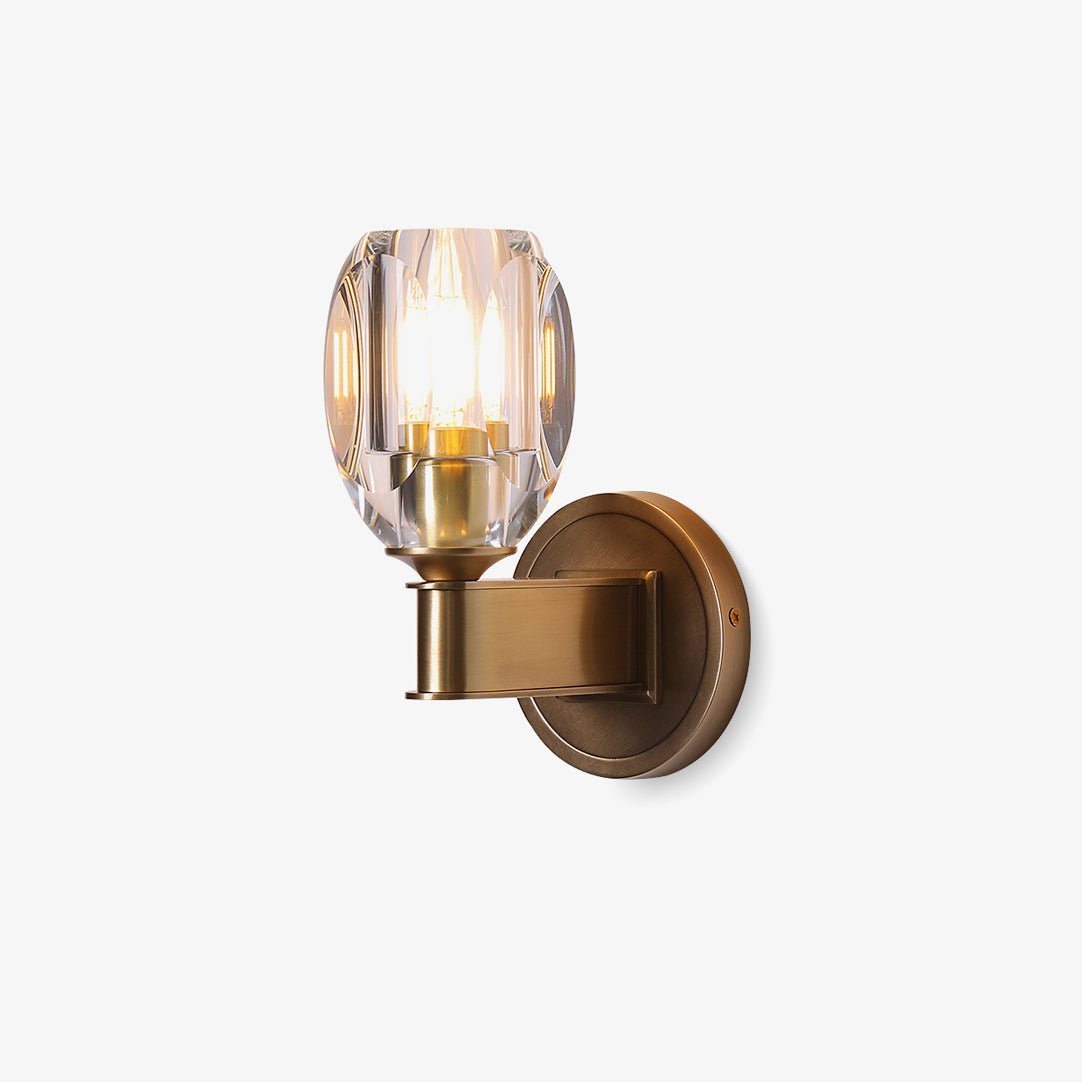 Tostor vägglampa i exklusivt nordiskt konstglas med diamantformad kristall