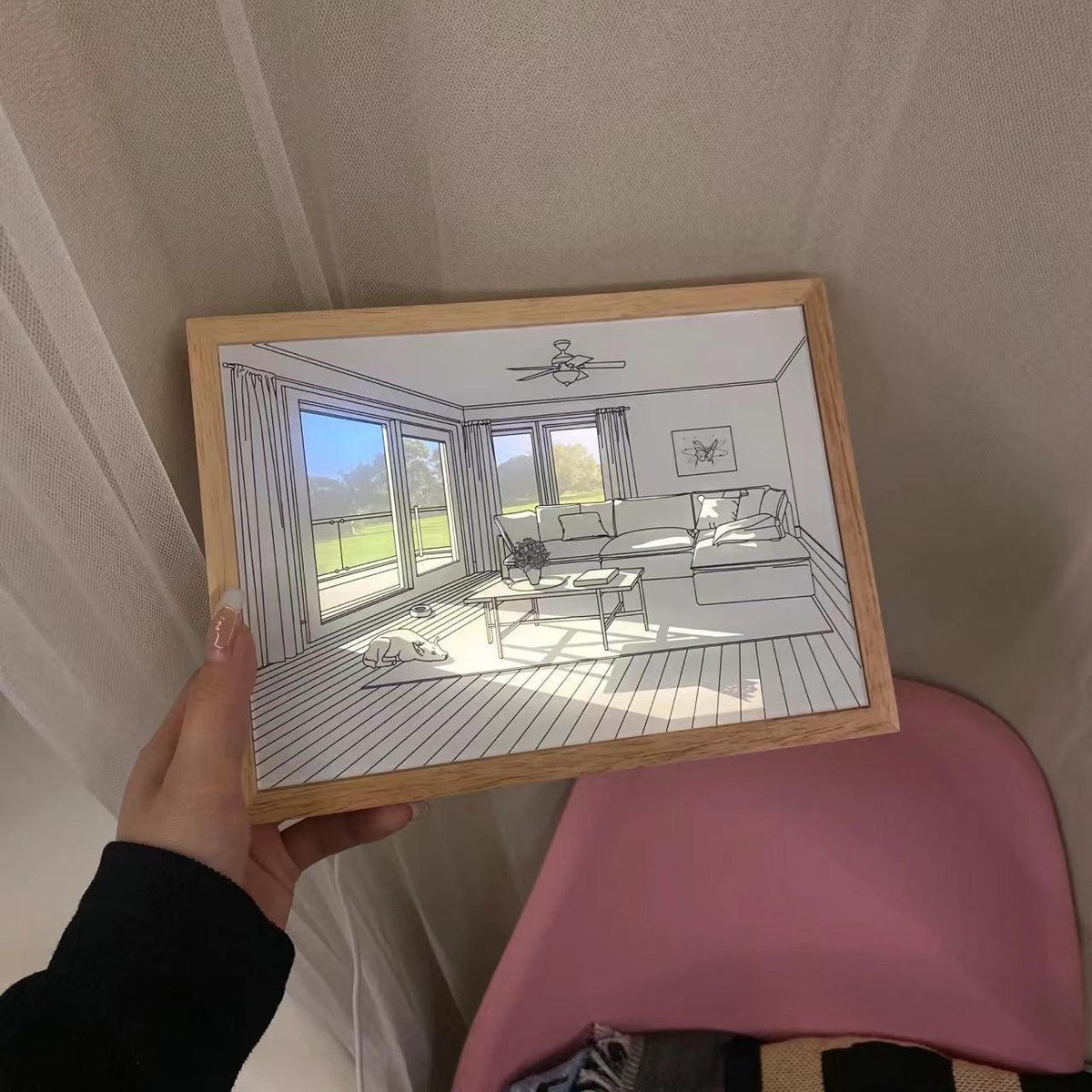 Sunbathing-vægkunstlampe