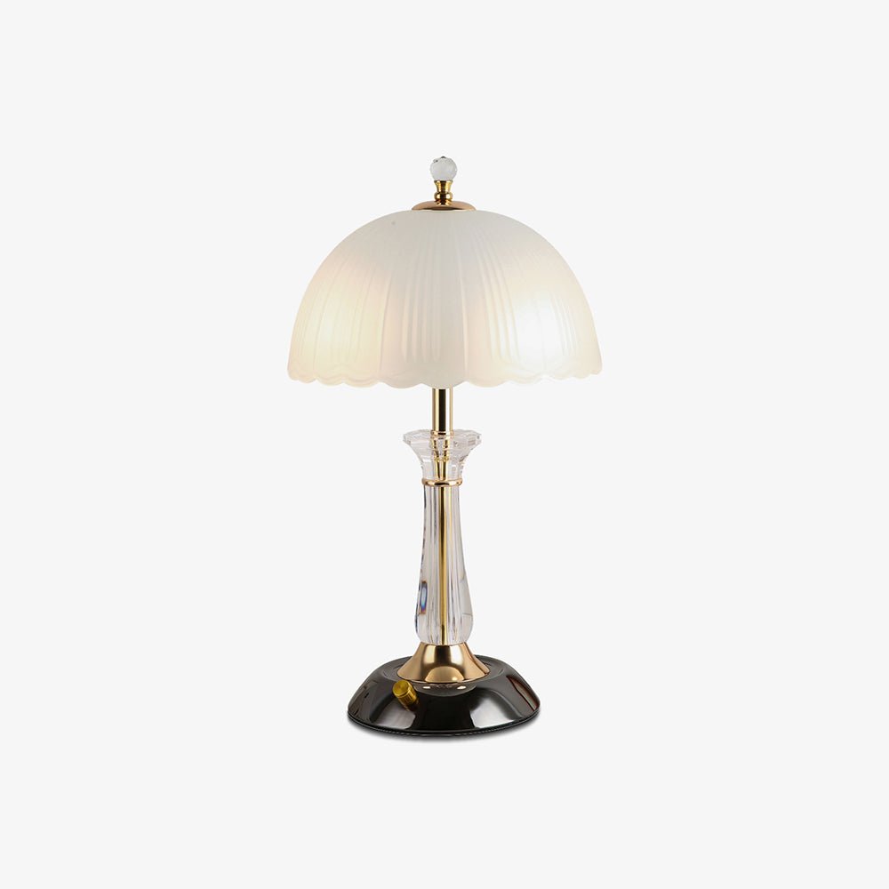Belle välvd bordslampa i glas