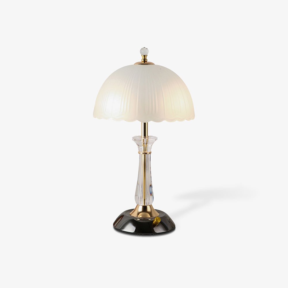Belle välvd bordslampa i glas