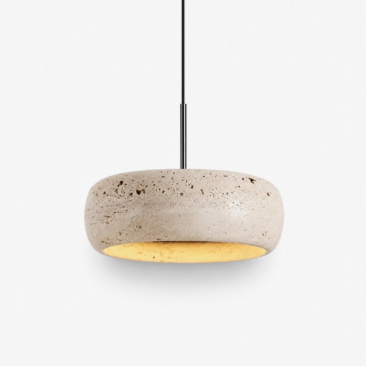 Candeeiro suspenso Donut em travertino