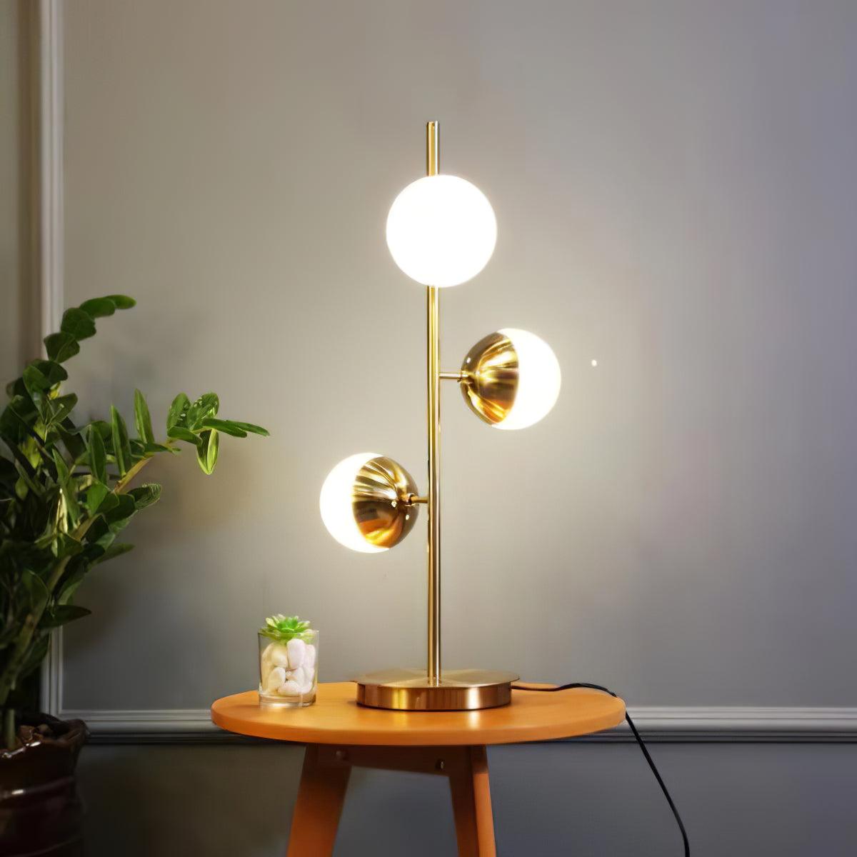 Valentina Floor Lamp Ball Modern, Metal/Ceramic, White/Gold, Living Room