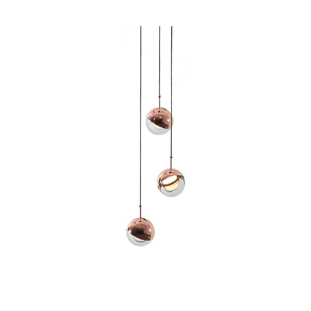 Zaneth minimalistisk pendellampe i stål og glas med flere ophæng til trappe