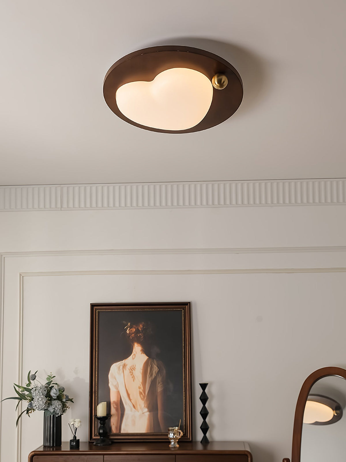 Ivaren eksklusiv nordisk kunstnerisk loftslampe i træ