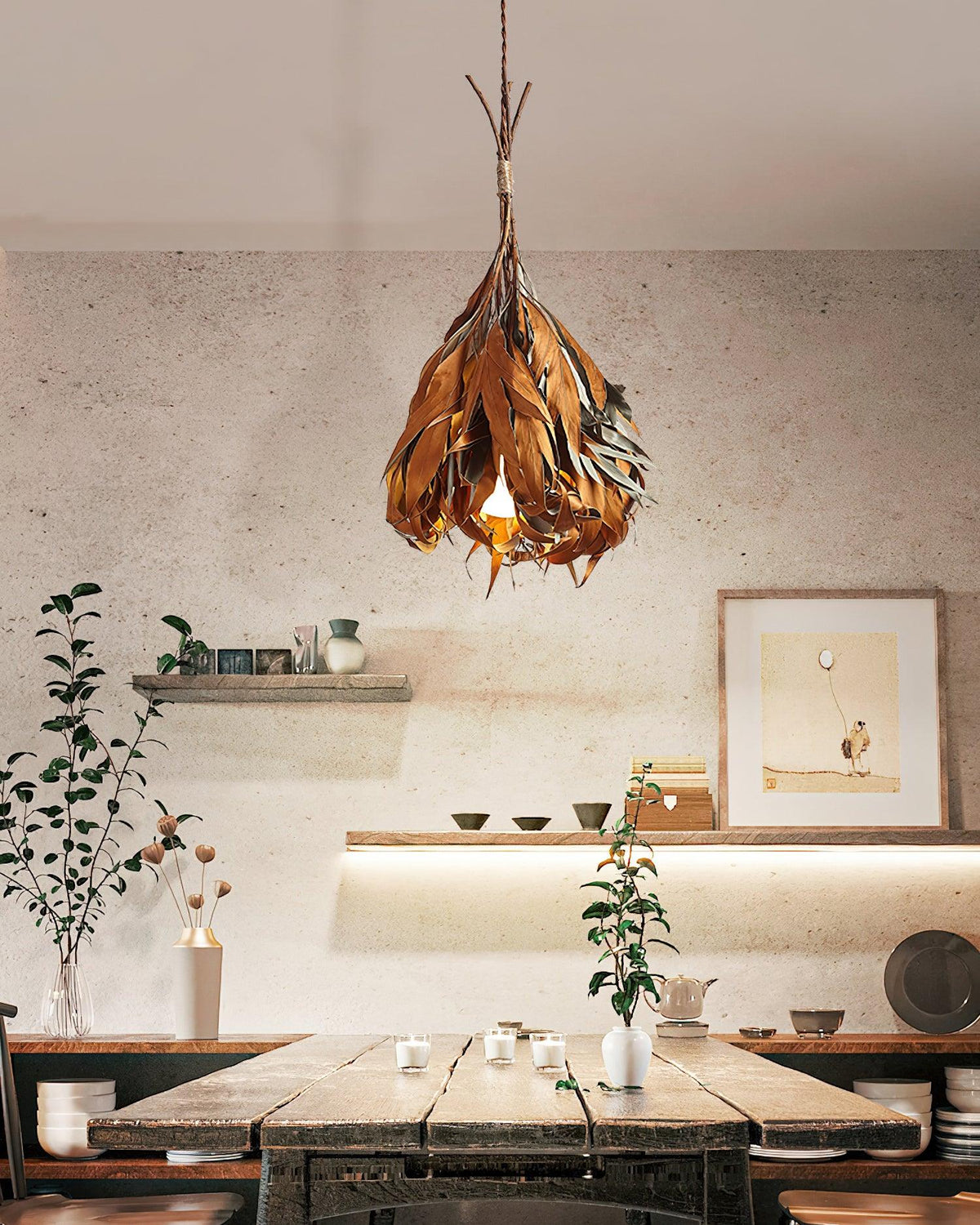 Candeeiro suspenso natural Lirien