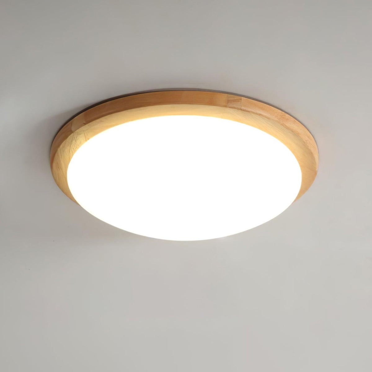 Candeeiro de teto de madeira, moderno e minimalista, em forma de tambor