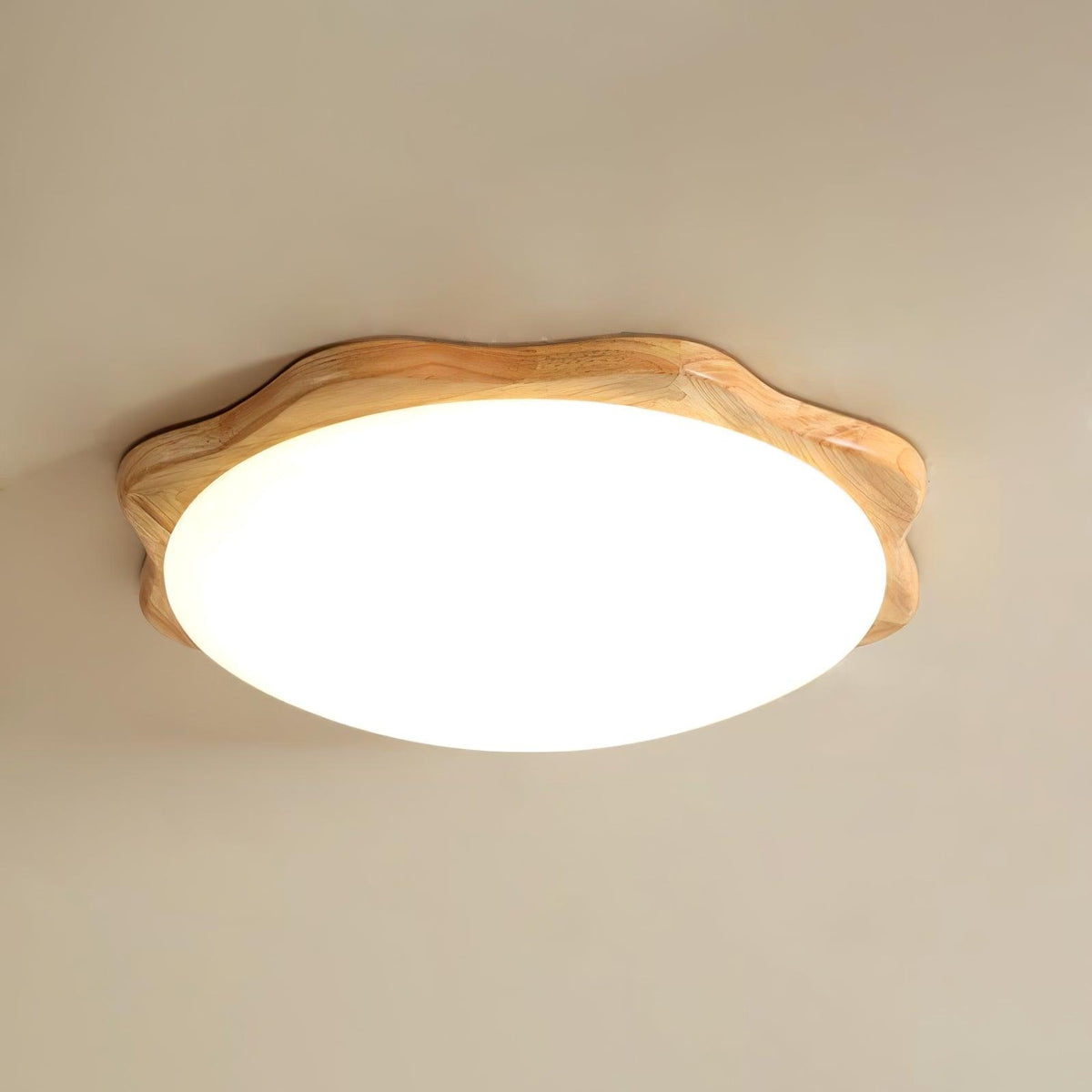Candeeiro de teto de madeira, moderno e minimalista, em forma de tambor