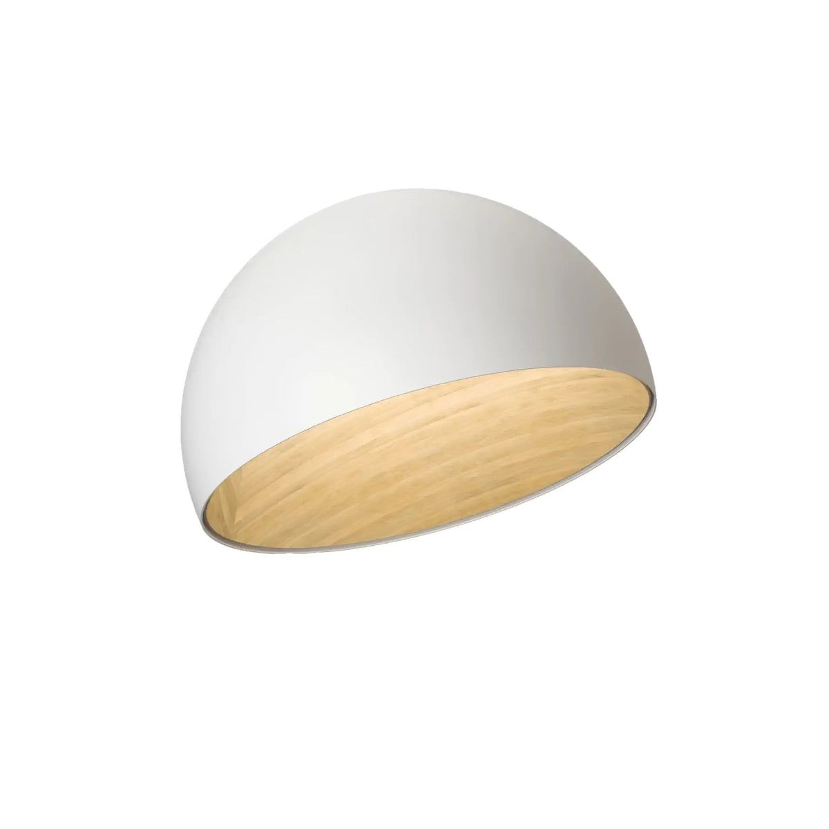 Candeeiro de teto Coda minimalista em forma de cúpula e madeira