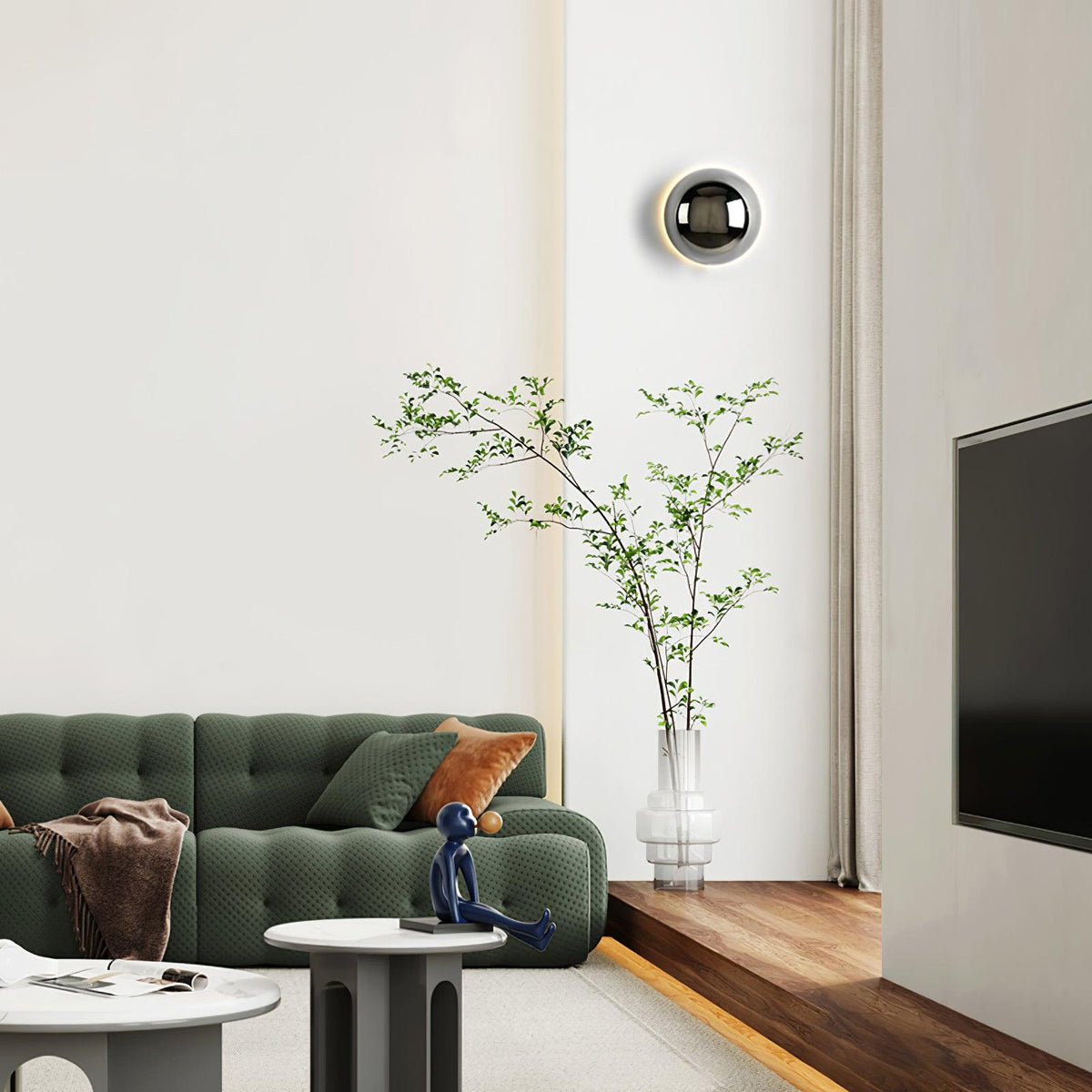 Candeeiro de parede Virixy moderno e minimalista em forma de esfera