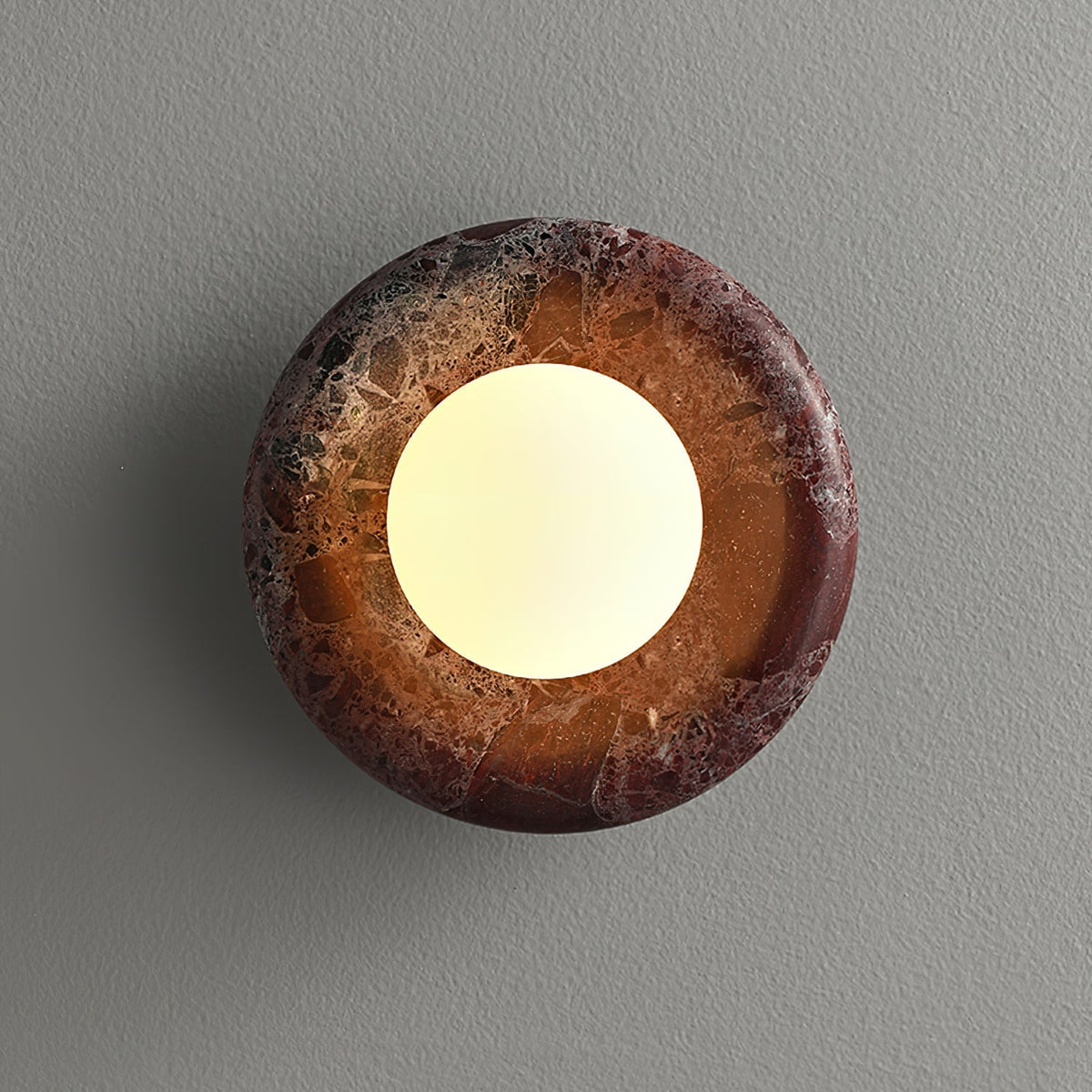 Amber vintage marmorvägglampa