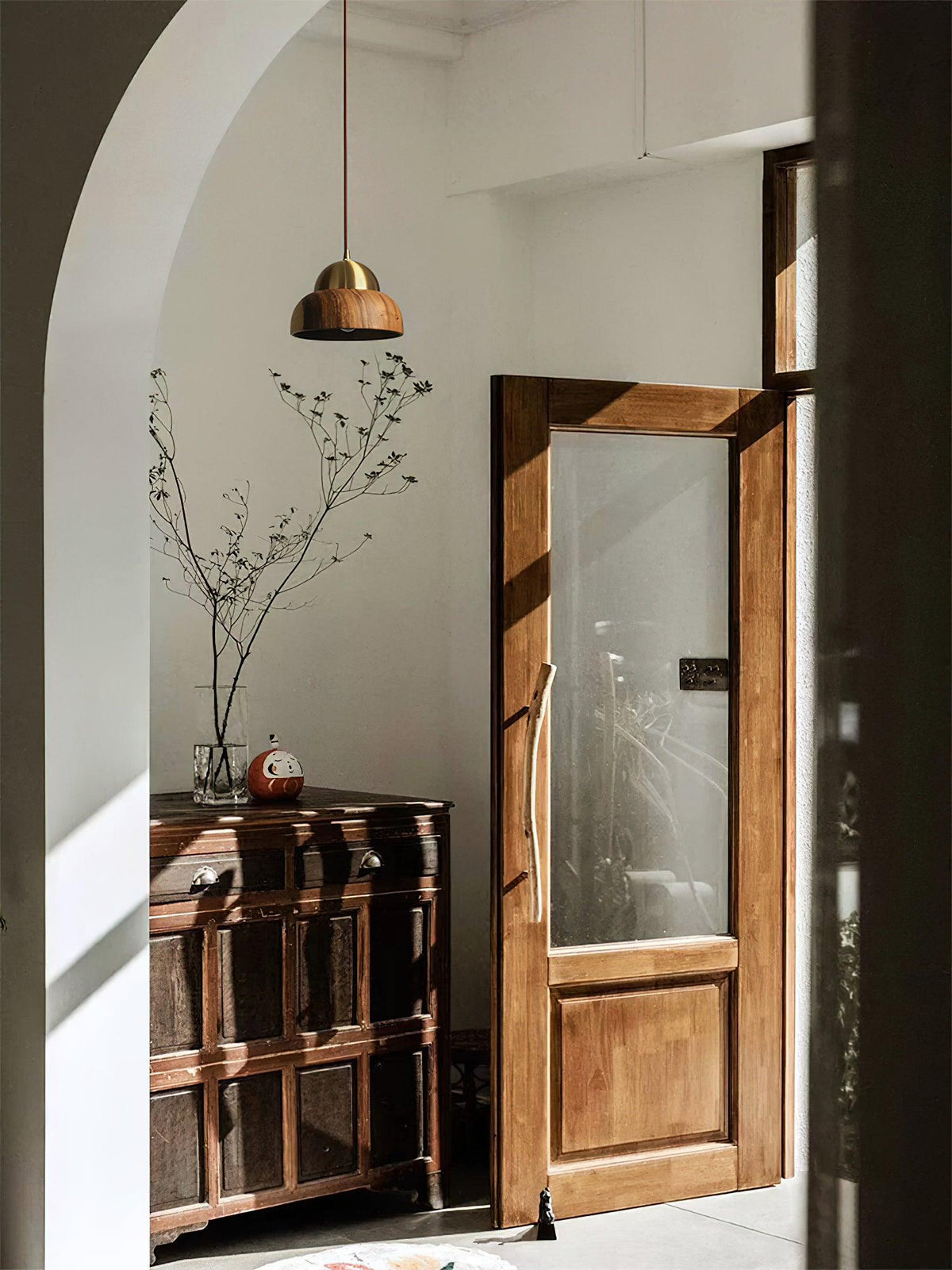 Bronze rustik pendel-lampe i messing