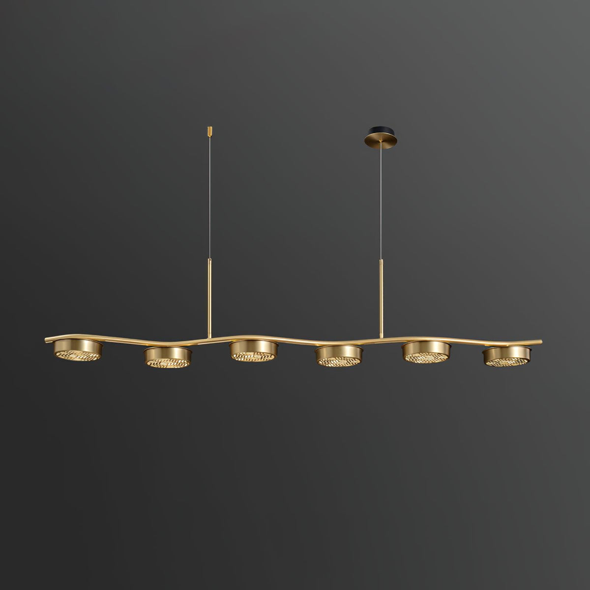 Candeeiro de teto elegante de latão Aureus