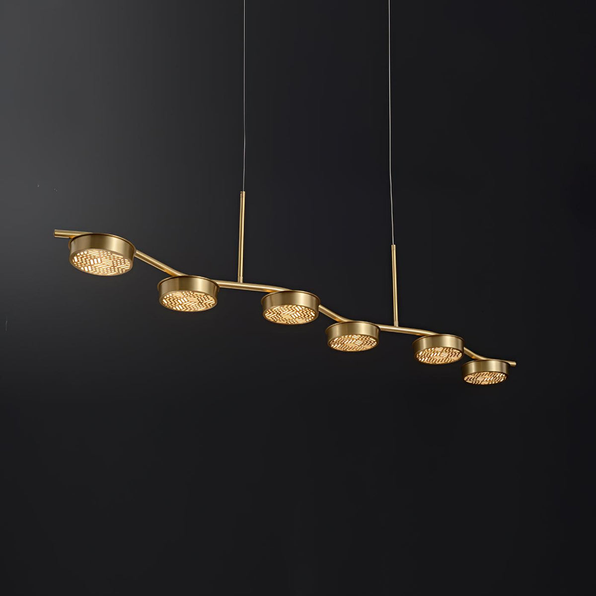 Candeeiro de teto elegante de latão Aureus