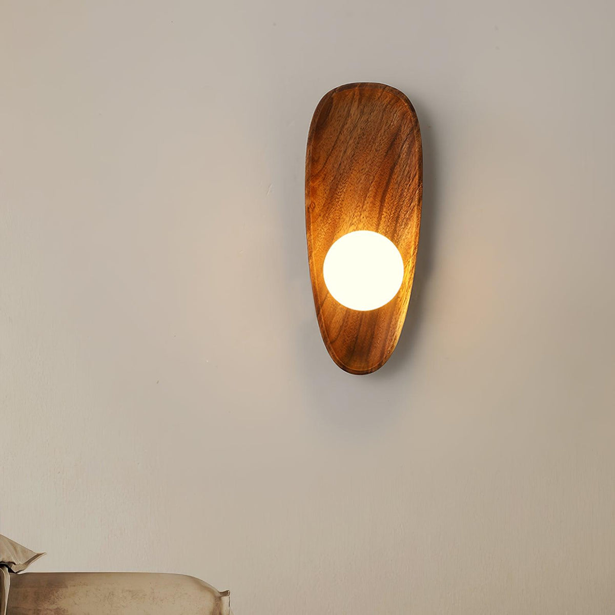 Sylaise moderne minimalistisk væglampe i træ og glas