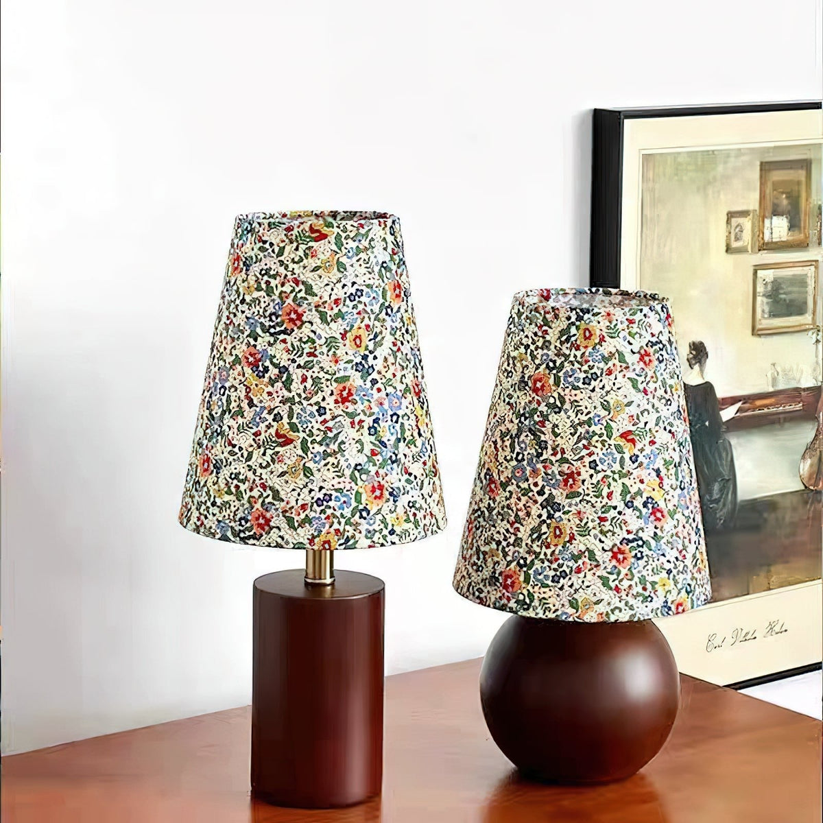 Elvivelia vintage bordlampe i træ