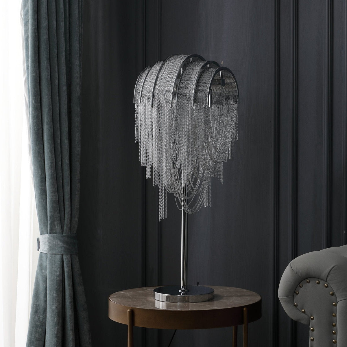 Hune konstnärlig bordslampa i stål