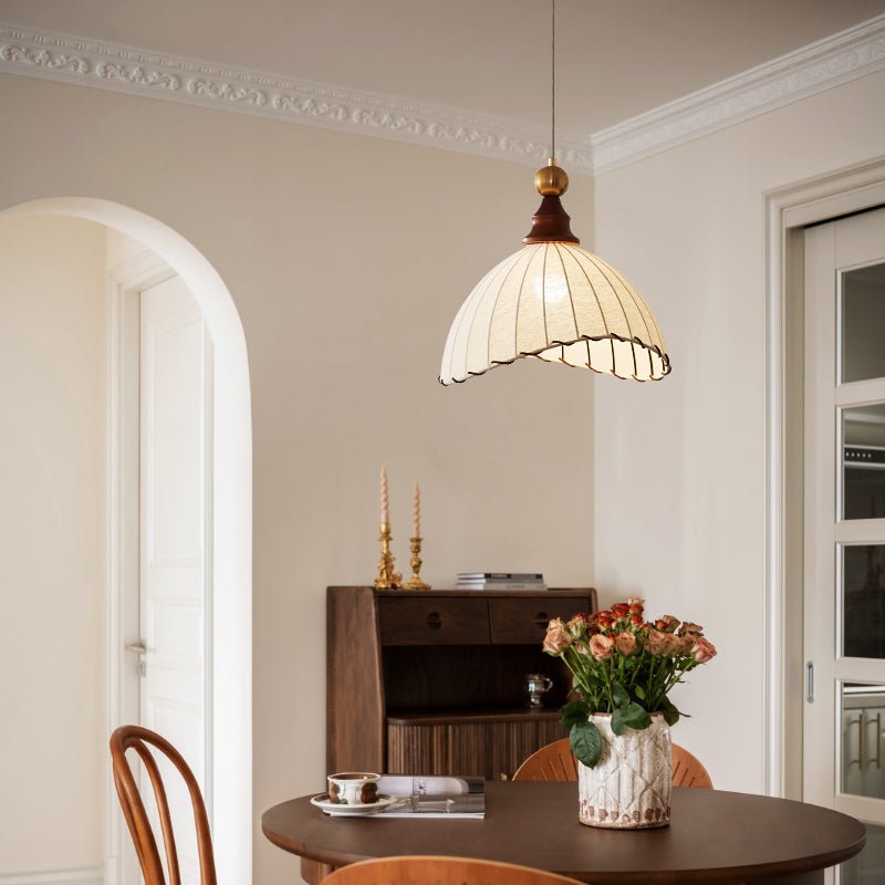 Earian elegant pendellampe i træ og stof