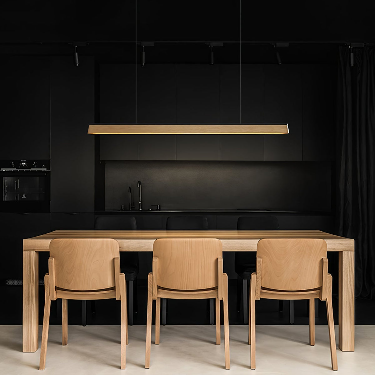 Zura Industrial Wood Linear Pendant Lamp