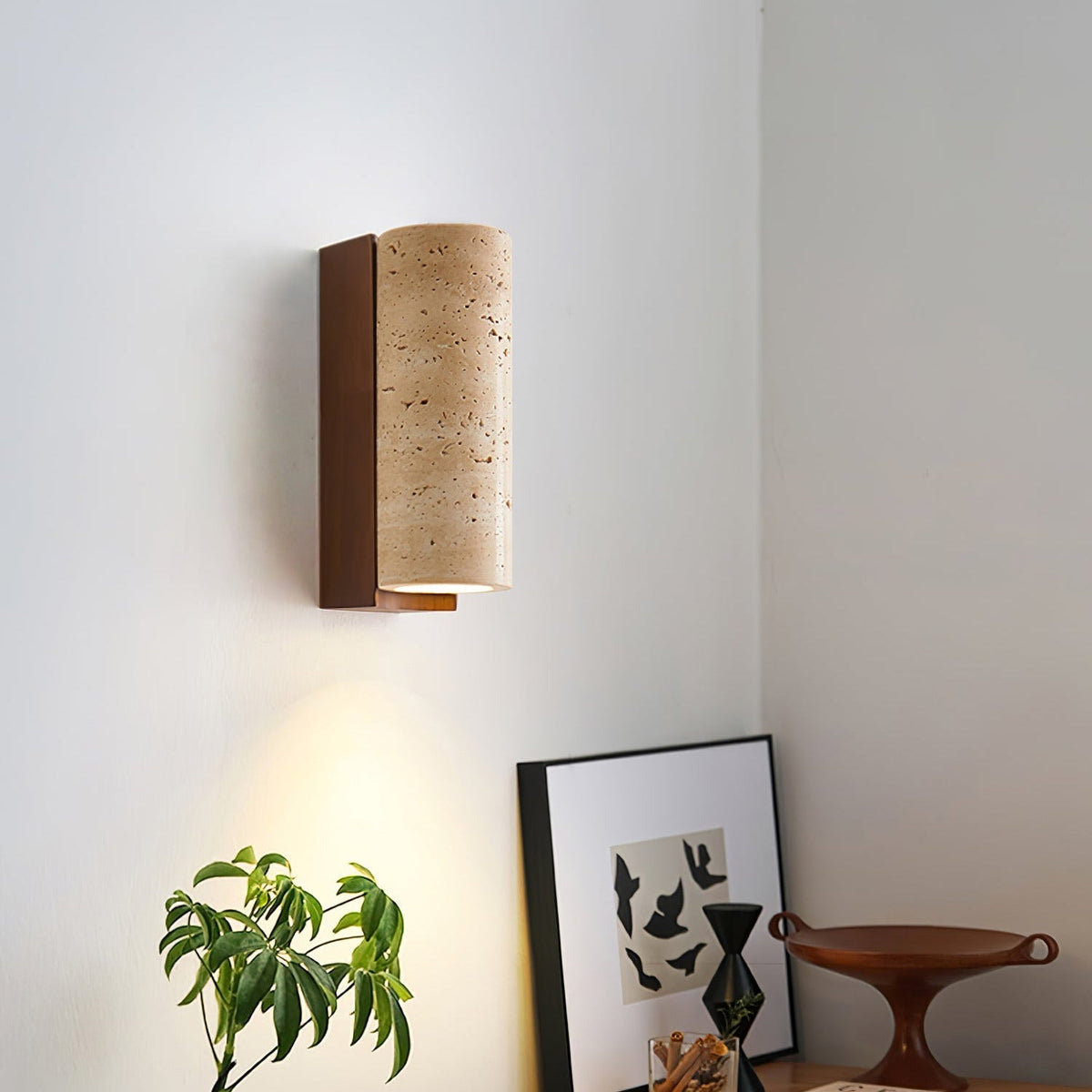 Nula Natural Travertine Wall Lamp